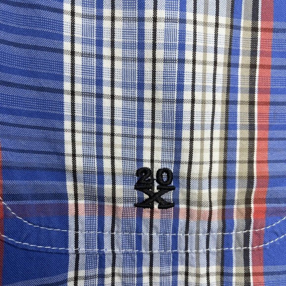 TwentyX Wrangler Button Down S/S Blue Plaid Western Rancher XL - Picture 6 of 14
